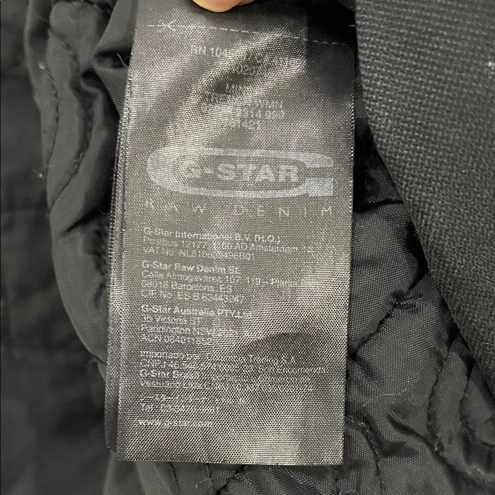 G-Star Raw Denim Black Insulated Coat Size L